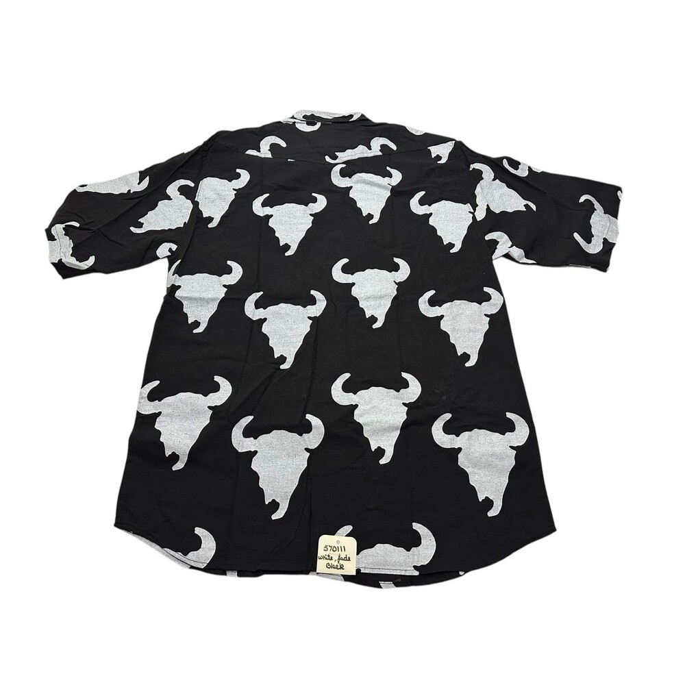 Men's Native American Tradition by Allen Wah Buffalo Head Button Up L/S Shirt M - Picture 9 of 11
